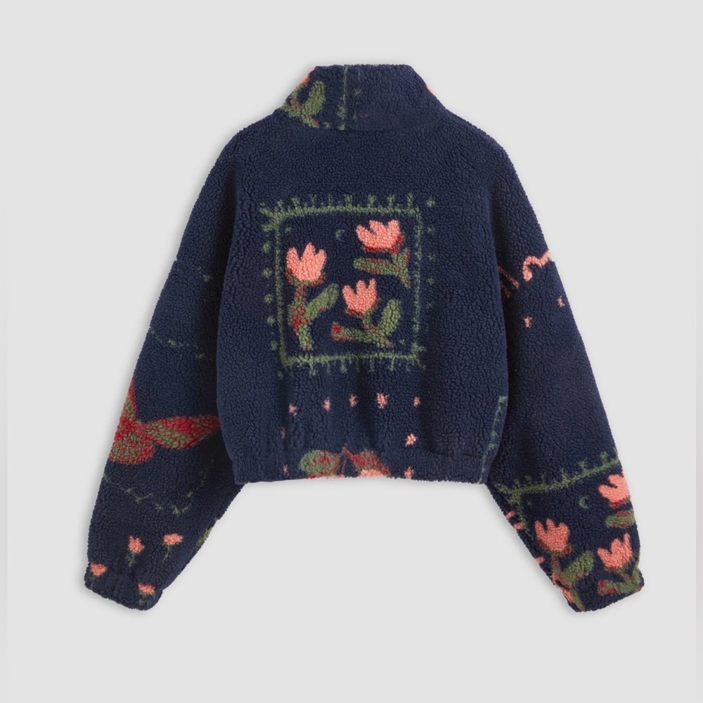 Cider FLEECE HIGH NECK GRAPHIC ZIPPER JACKET L SKY-1 - Picture 2 of 10